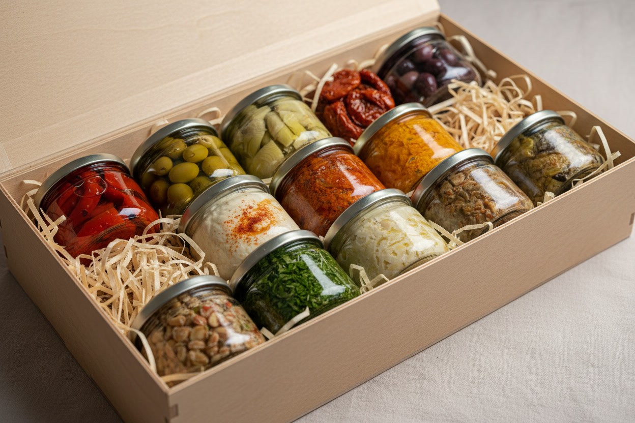 Sekiz kavanozluk şölen meze kutusu